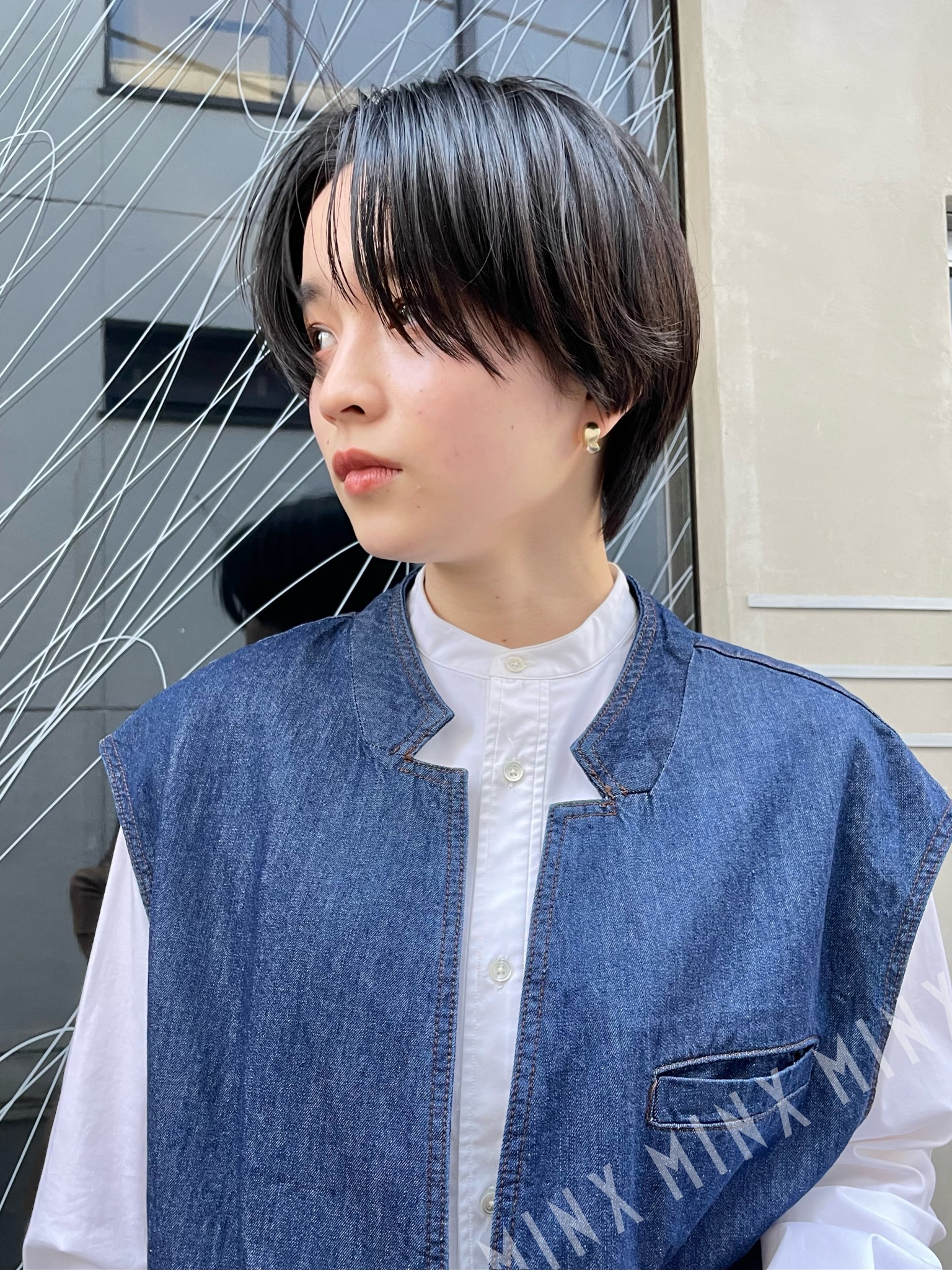 センターパート ハンサムショートヘア | 表参道銀座原宿の美容院MINX