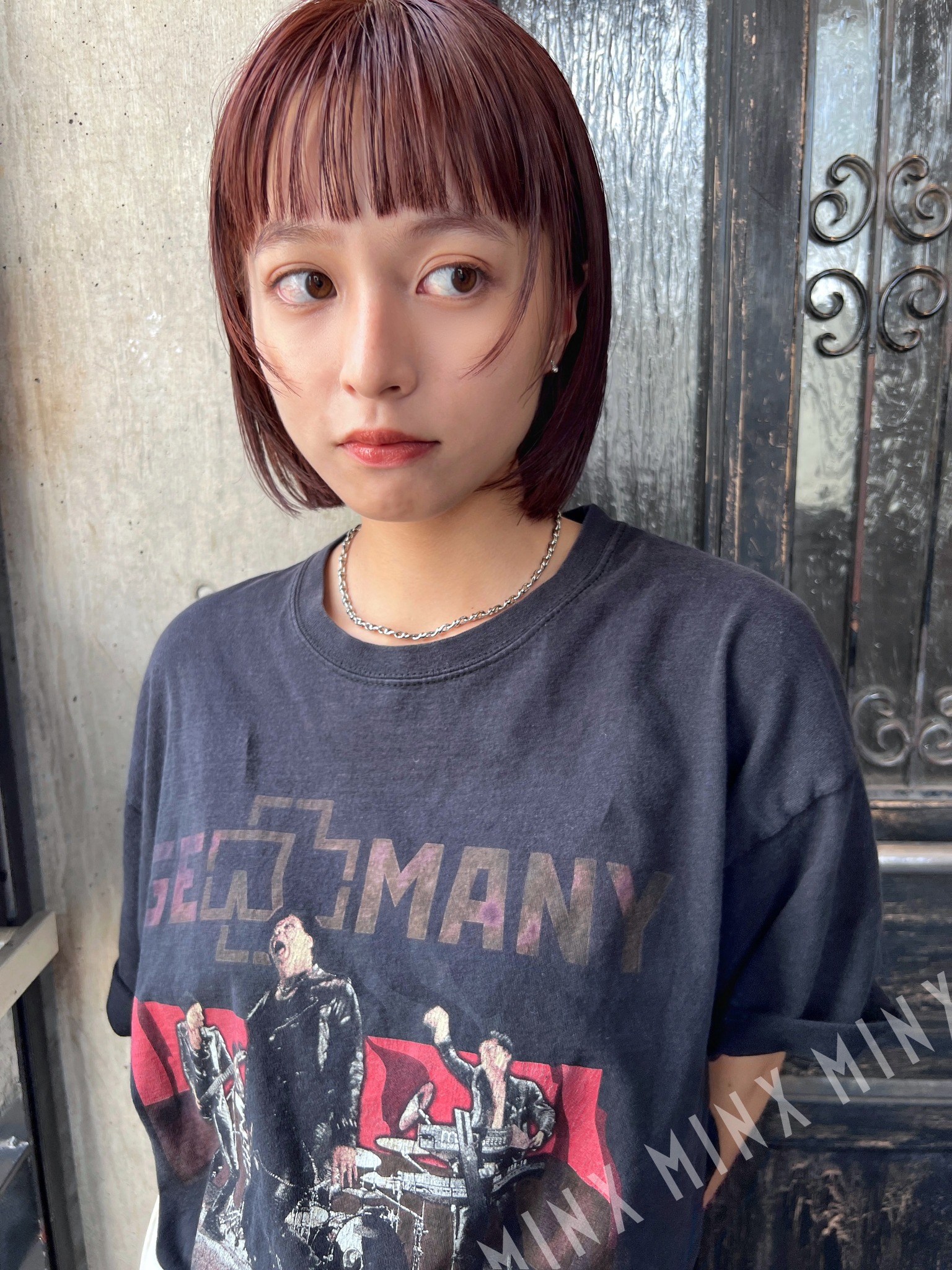 暖色ボブ×顔まわりぷつっと | 表参道銀座原宿の美容院MINX