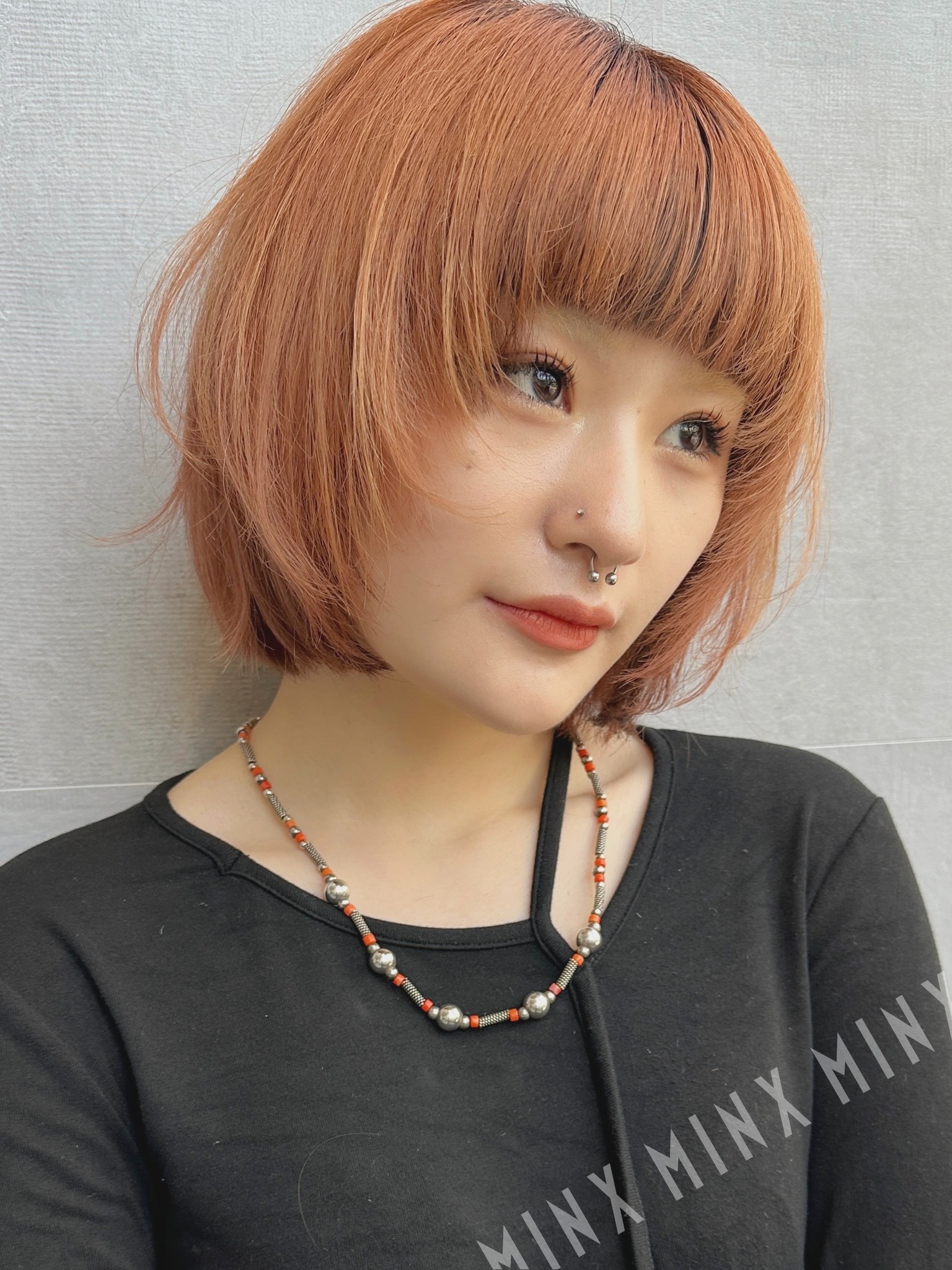レイヤーボブ＋オレンジカラー | 表参道銀座原宿の美容院MINX